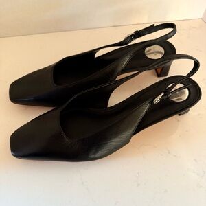 Vince Hart Slingback leather black Heels | Size 6 | New Without Box